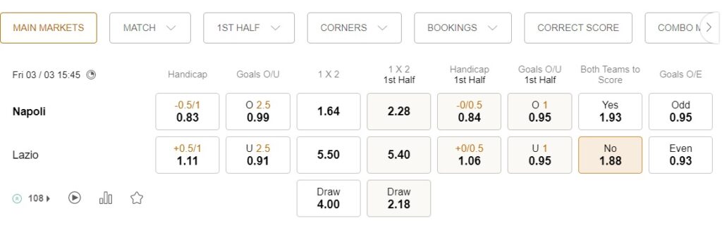 prediction Napoli vs Lazio 04032023