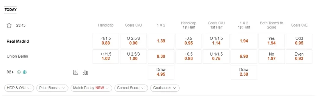 prediction Real Madrid vs Union Berlin 20092023