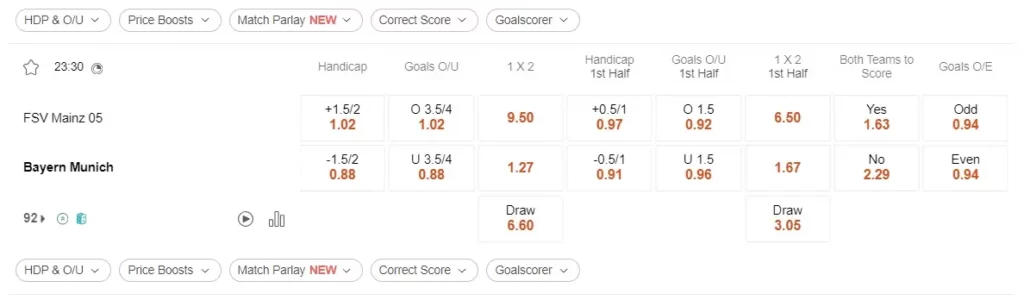 prediction Mainz vs Bayern 21102023