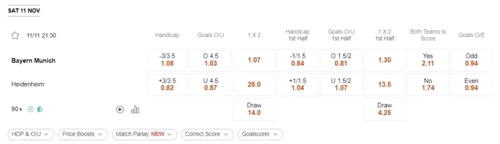 prediction Bayern Munich vs Heidenheim 11112023
