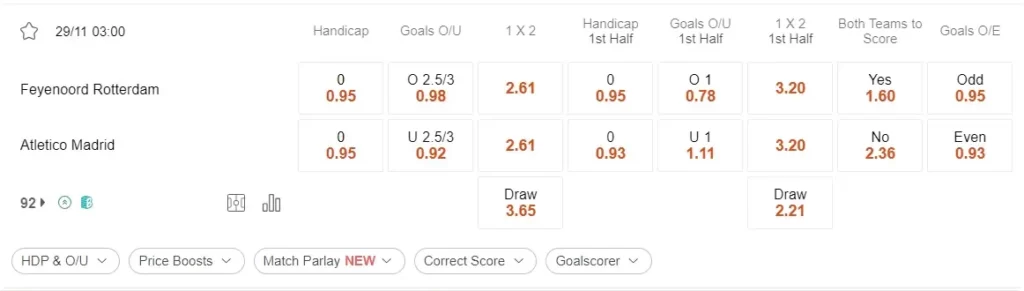 prediction Feyenoord vs Atletico 29112023