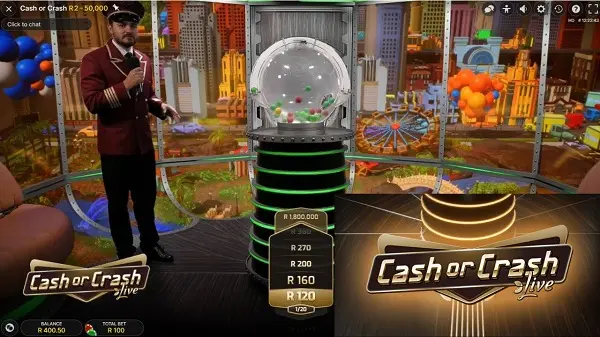 Instructions for playing Cash or Crash to participate in TV casino games