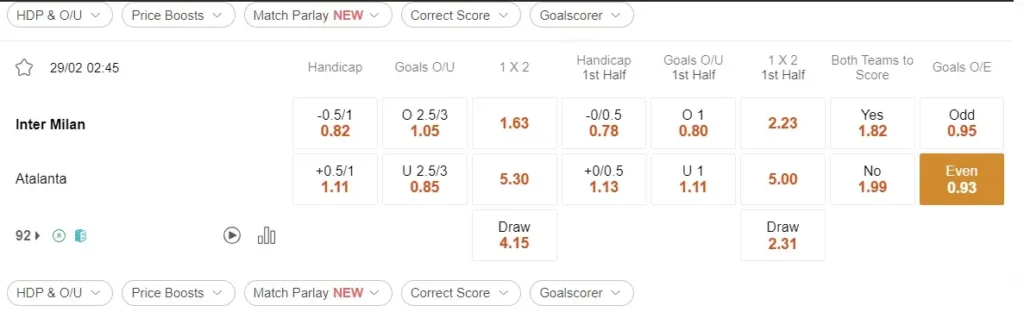 prediction Inter Milan vs Atalanta 29022024