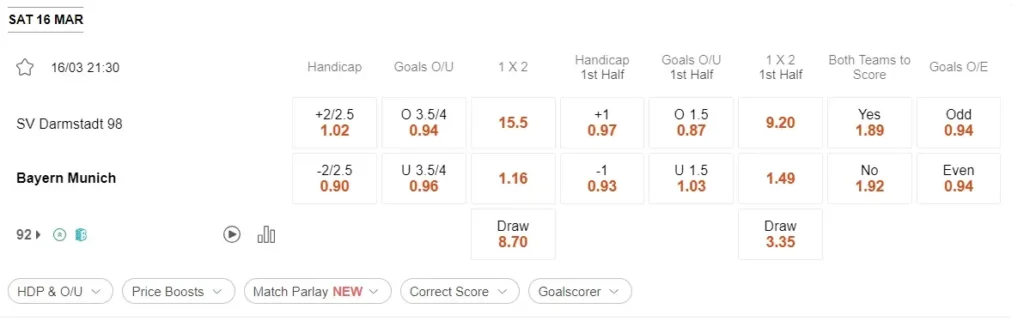 prediction Darmstadt vs Bayern Munich 16032024